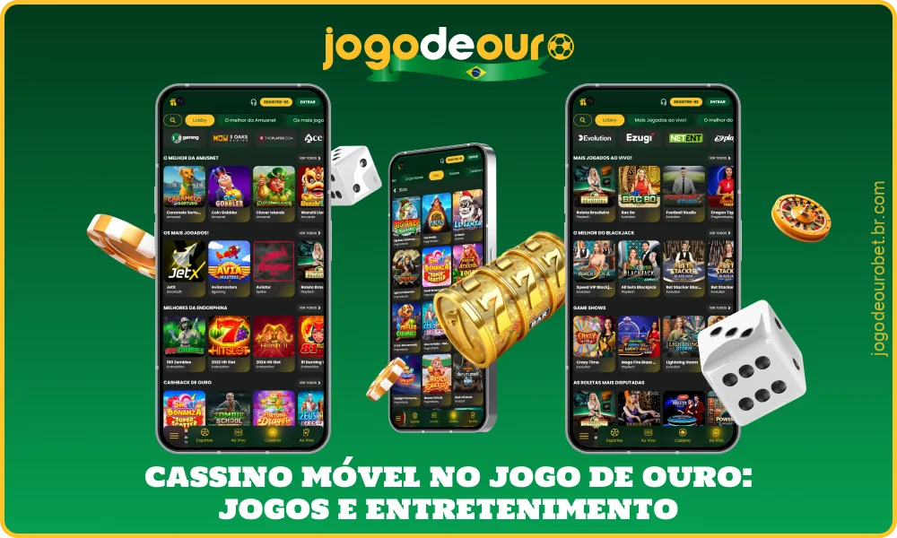 O cassino móvel Golden Game oferece centenas de jogos com crupiês ao vivo e caça-níqueis de fornecedores renomados