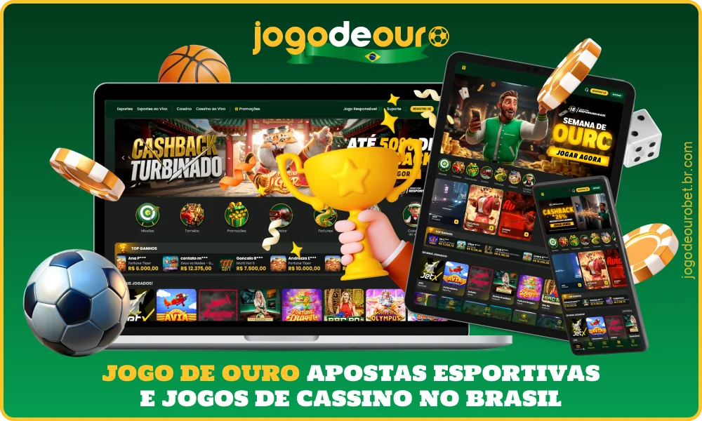 A plataforma Jogo de Ouro oferece aos brasileiros apostas esportivas e cassino online com pagamentos rápidos através do Pix